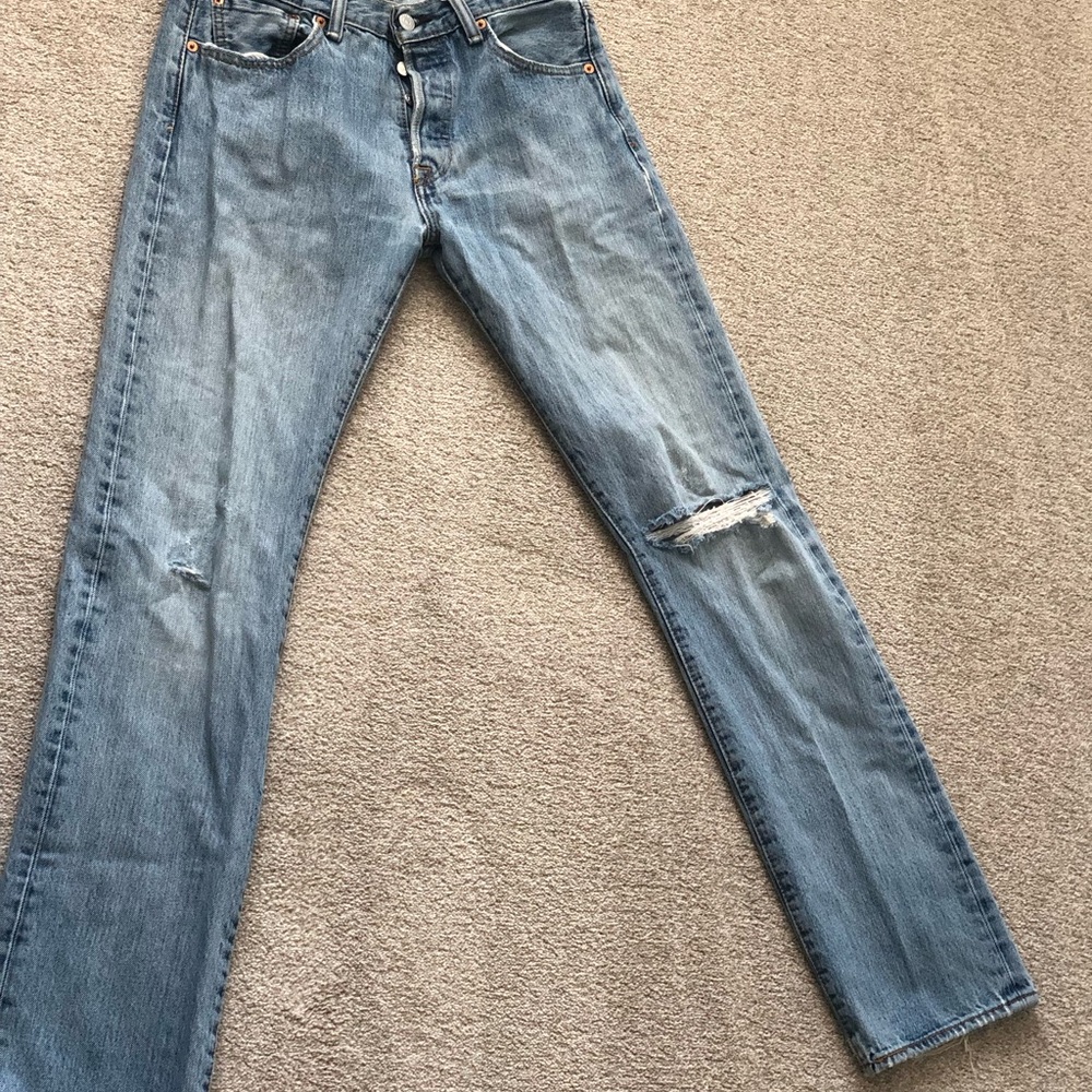 Distressed Levi’s 501s